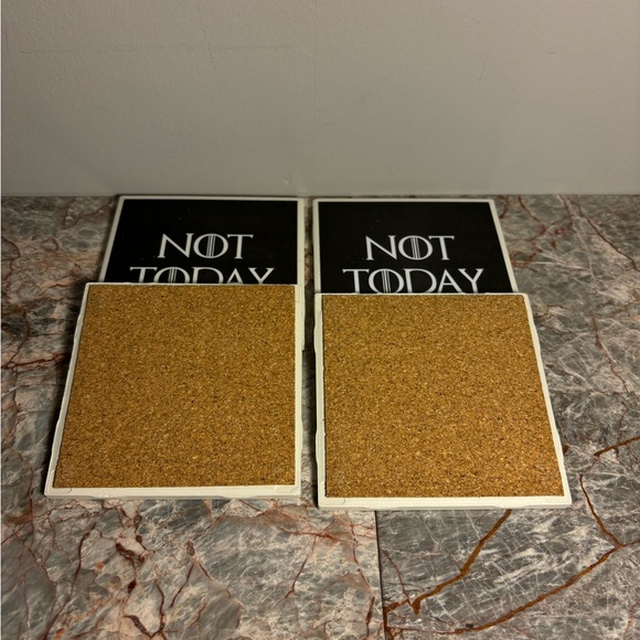 Game of Thrones “Not Today” Coaster Set of 4 GOT - Picture 7 of 7